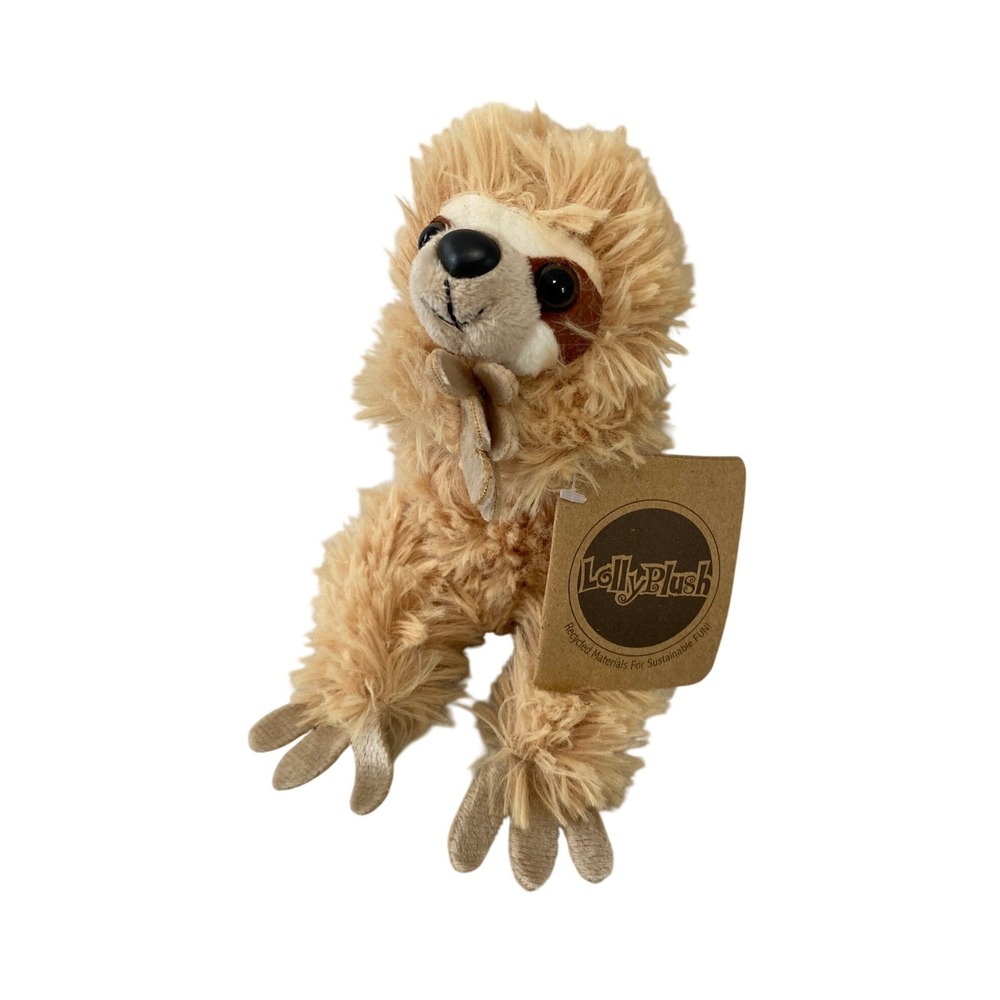 Lolly Plush Sloth Kids Small Tan NEW Recycled Sustainable Toy Theβ Petting Zoo